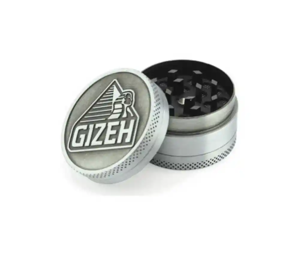 Moledor Gizeh Metálico Silver 3 Partes 40mm