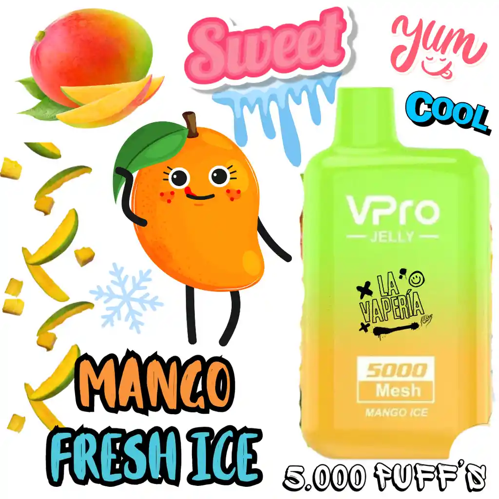 Vaper Desechable Vpro Mango Ice 5.000 Puffs