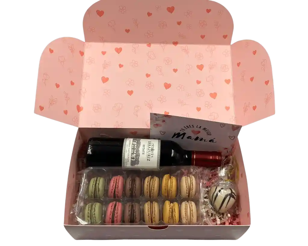 Box Regalo Para Mamá Vinos Y Macarrones