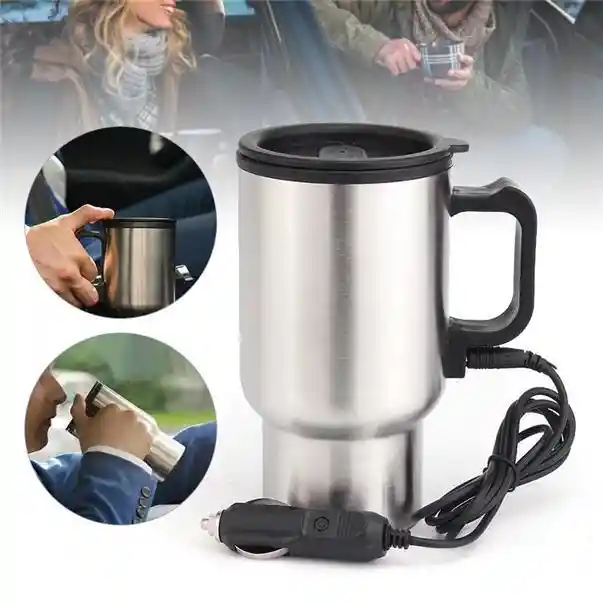 Vaso 480ml Térmico Para Auto Acero Tazon Mug 12v Eléctrico