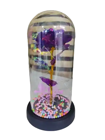 Flor Artificial En Cupula Transparente