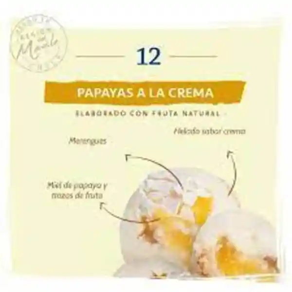 Papayas A La Crema - 1/2 Litro De Helado