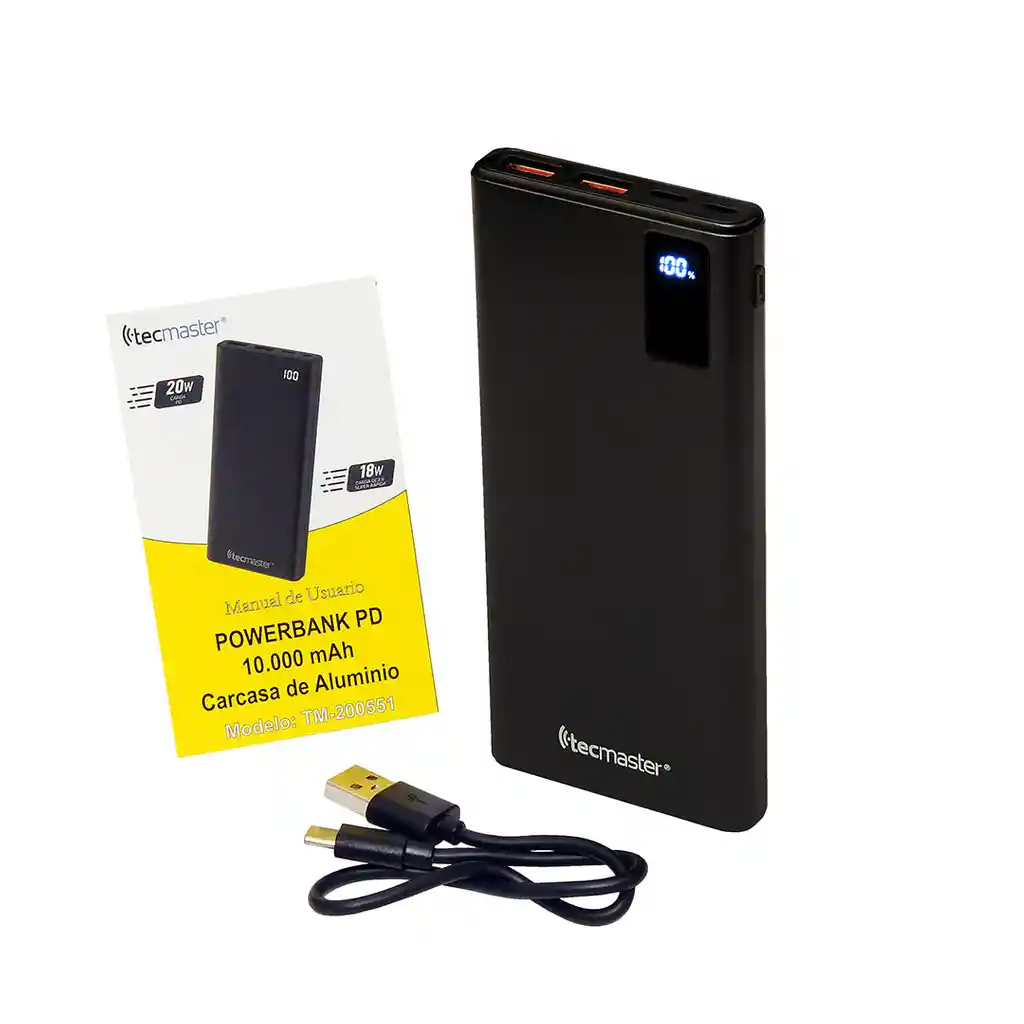 Power Bank Portatil 10000mah Pd20w Tecmaster Tm-200551