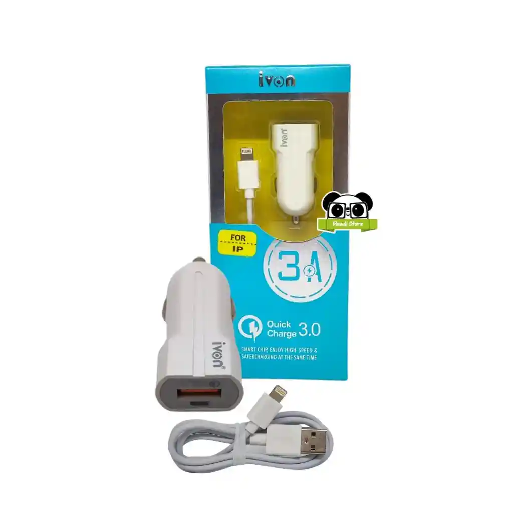 Kit De Carga De Auto Iphone Ivon Cc13 Blanco