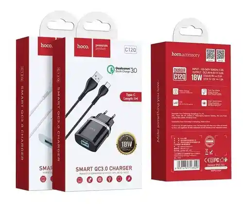 Kit De Carga Usb-tipo C Hoco C12q Smart Carga Rapida