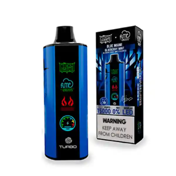 Vape Fume Nicky Jam 15.000 Puff 0% Nic Blue Miami (blueberry Mint)