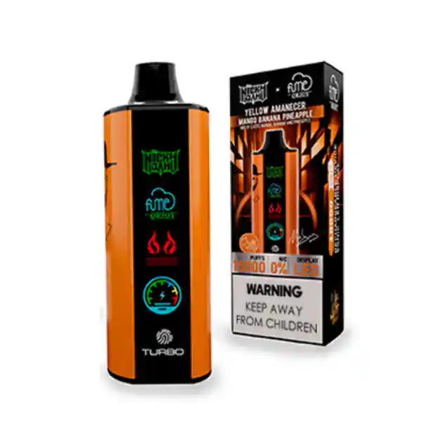 Vape Fume Nicky Jam 15.000 Puff 0% Nic Yellow Amanecer (mango, Banana, Pineapple)