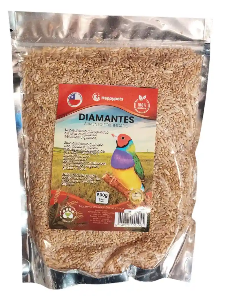 Happypets - Alimento Fortificado Para Diamantes 500 G.