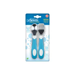 Set Tenedor Y Cuchara Agarre Suave Drbrowns 12m+