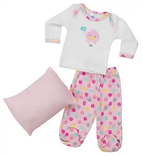 Baby Mink Pijamink Glow Rosado (pijama Y Almohada) Brilla