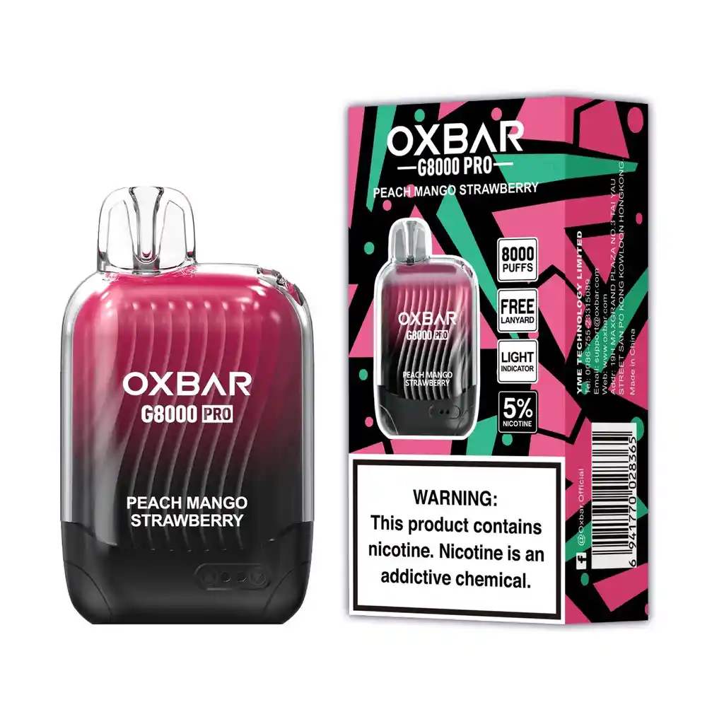 Oxbar 8000 Puff (peach Mango Strawberry)