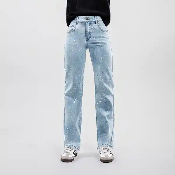 Pants Slim Azul Claro Plateado 44