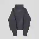 Sweater Cuello Medio Cierre Gris Xs