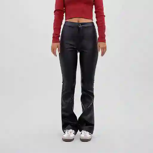 Pants Flare P.u. Negro 40