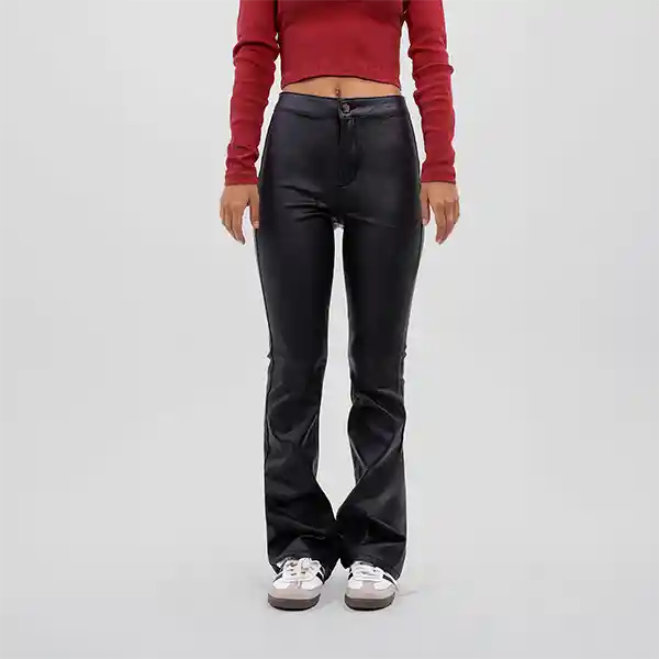 Pants Flare P.u. Negro 34