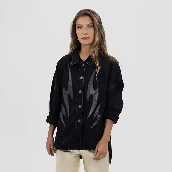 Chaqueta Denim P.u. Negro Xs