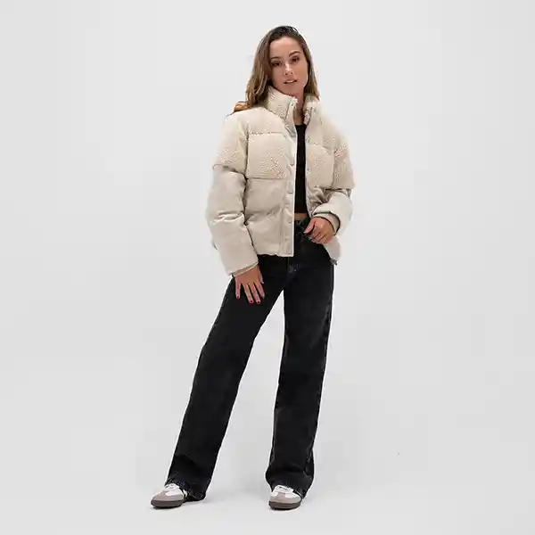 Chaqueta Puffer Sherpa Velvet Crudo L