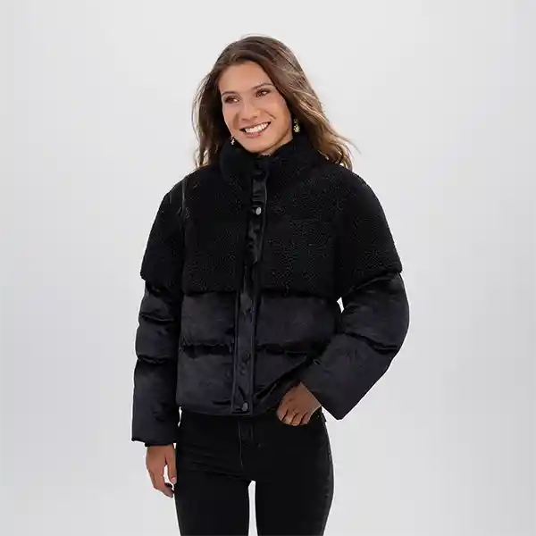 Chaqueta Puffer Sherpa Velvet Negro S