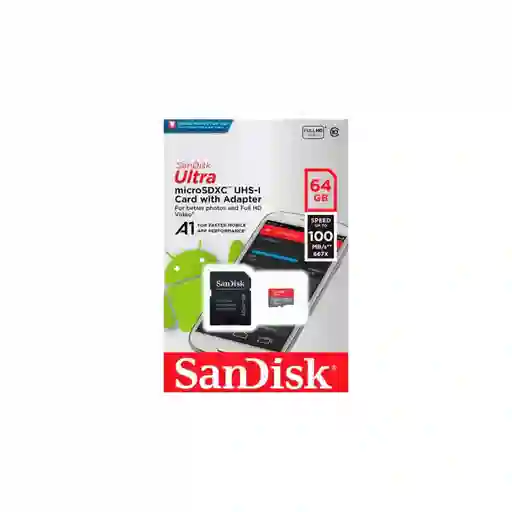 Tarjeta De Memoria Sandisk Ultra Micro Sdxc 64gb Clase 10
