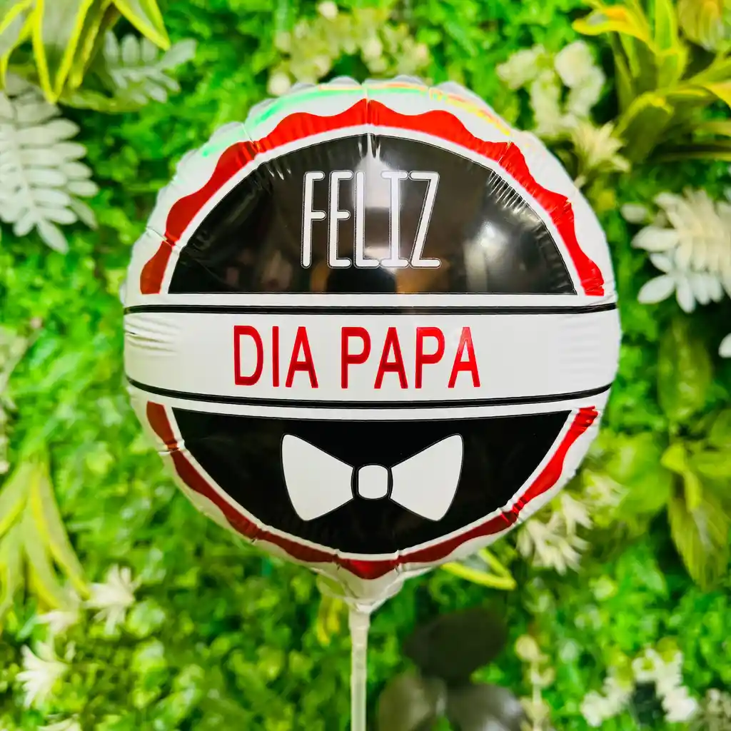 Globo Pequeño De Feliz Dia Del Padre Con Lazo Y Cinta Blanca