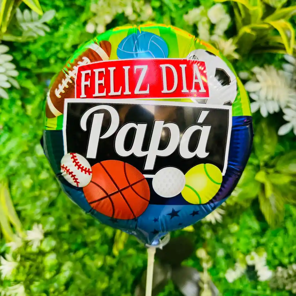 Globo Pequeño Feliz Dia Papá Con Balones Y Pelotas