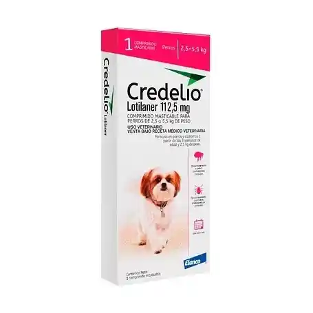 Credelio (lotilaner) 2.5-5.5 Kg Perros Antiparasitario Externo.