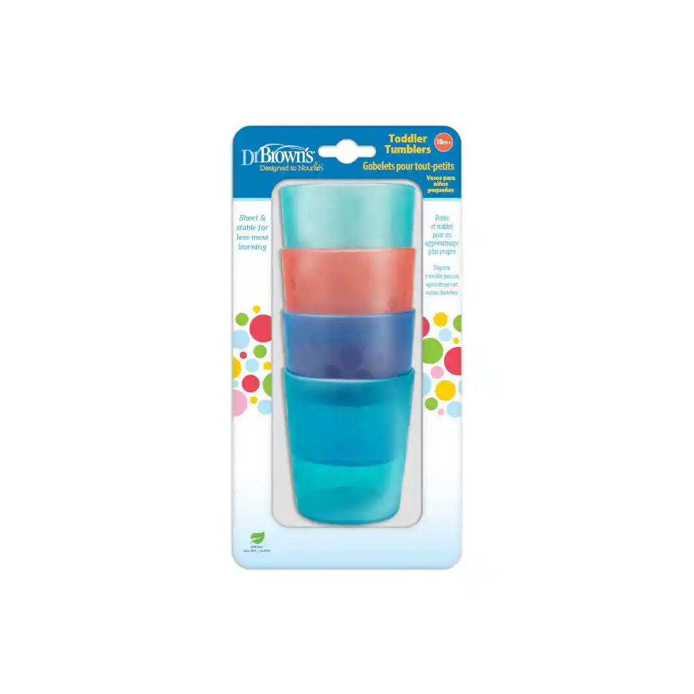 Pack 4 Vasos Para Niños Pequeños Drbrowns 18m+