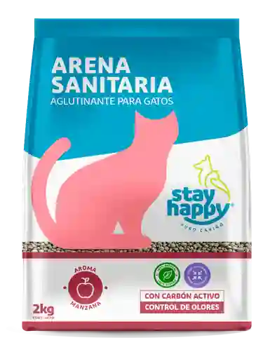 Arena Aglutinante Stay Happy Manzana 4kg