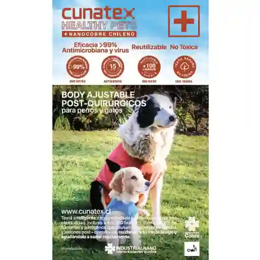 Cunatex Body Ajustable Post - Quirurgicos Perros Y Gatos Talla 2 (lomo 24 Cm / Pecho 35 Cm De 3.5 A 4.5 Kg)