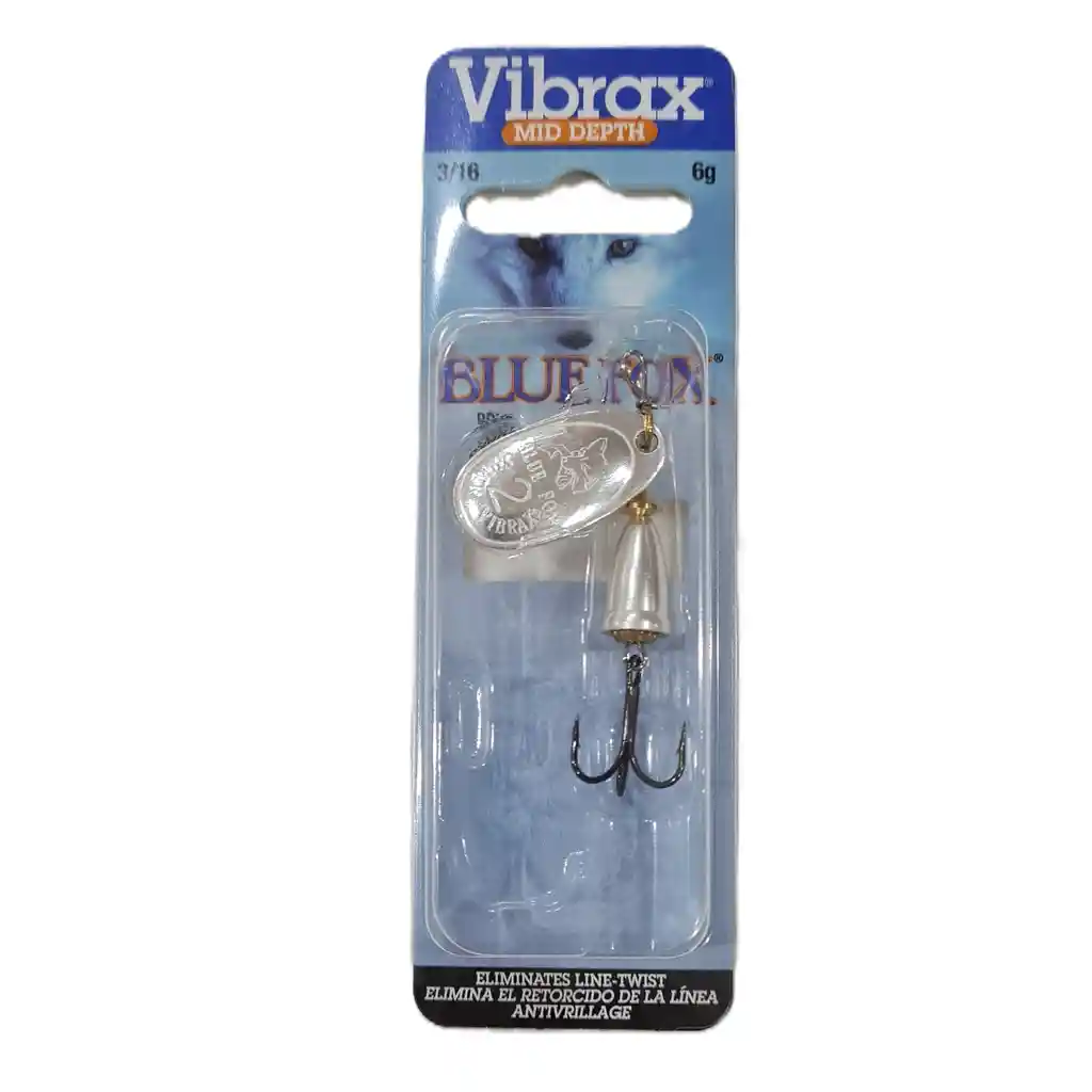 Spinner Cucharita 6gr 6cm #2 Rapala Blue Fox Vibrax Bf2s Silver