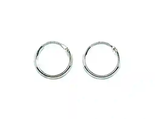 Aros Argollas 12mm Plata Fina 925