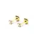 Aros Bebé Circón Blanco 2mm Enchapado Oro 18 K