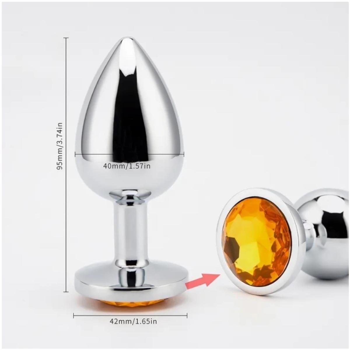 Plug Anal En Acier Inoxydable Avec Cristal Rosebud - Sextoy Unisexe - Neuf - Sans Marque