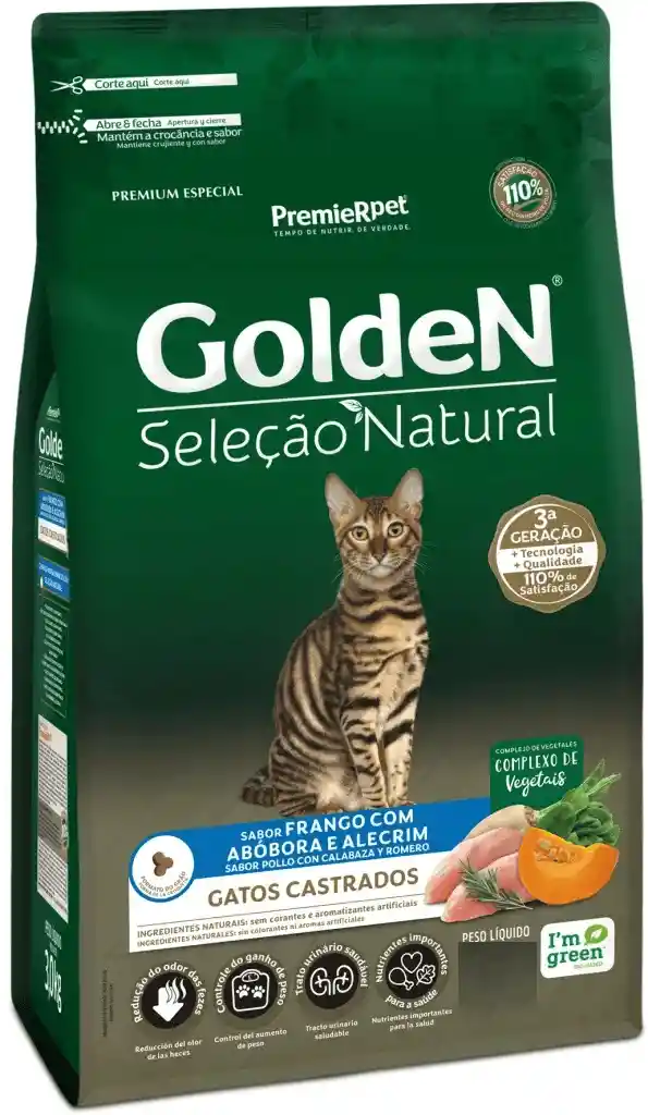 Golden Felino Adulto Castrado Pollo Con Calabaza Y Romero 10kg