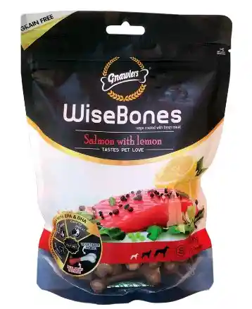 Gnawlers - Wisebones - Snack Perros Hueso Small (s) Salmon Con Limon 200g (15 Und.)