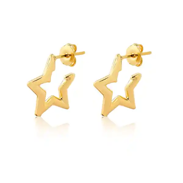 Aros Estrellas Oro Laminado