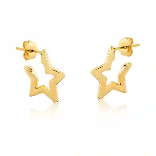 Aros Estrellas Oro Laminado