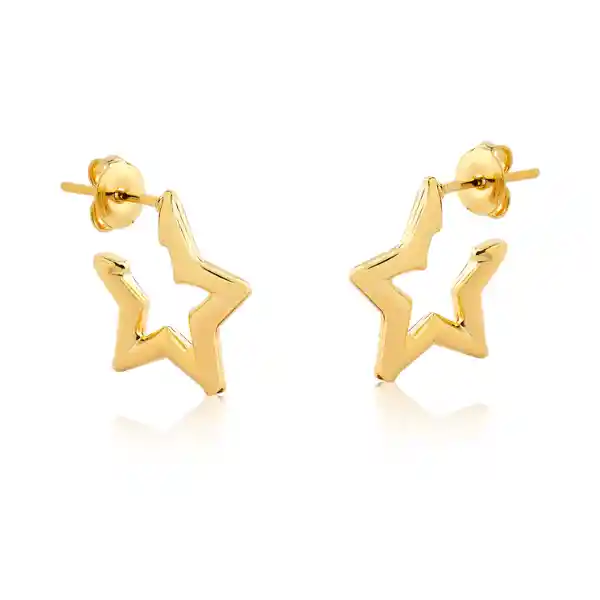 Aros Estrellas Oro Laminado