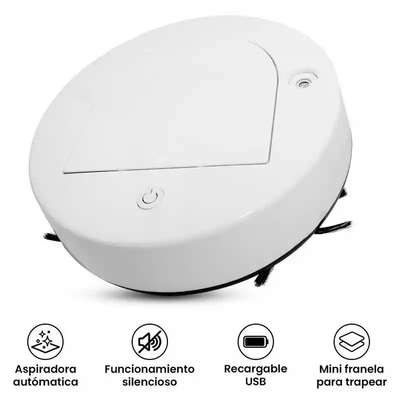 Aspiradora Robot Carga Usb Trapeador Y Humidificador