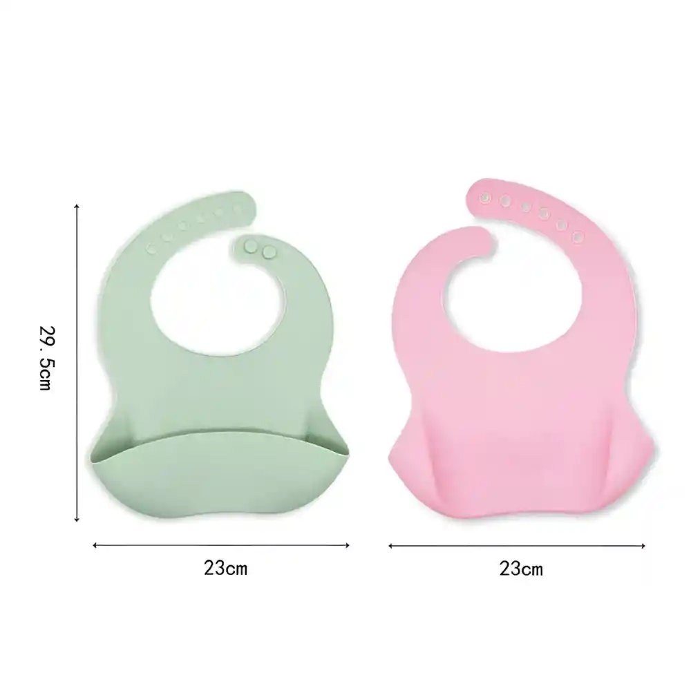 Baberos De Plástico Con Recipientes Para Evitar Derrames - Azul