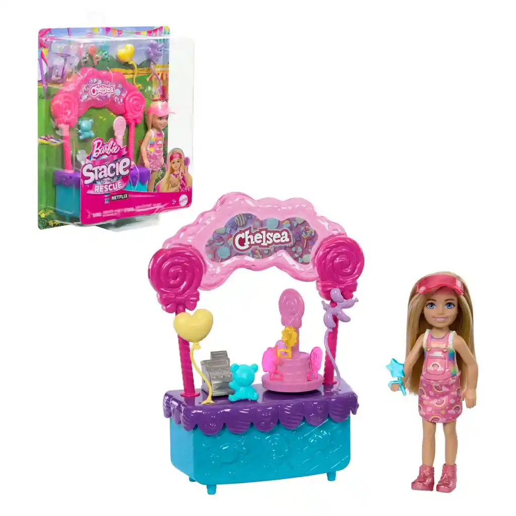 Barbie Set Juego Stacie Al Rescate Chelsea Estación Dulces