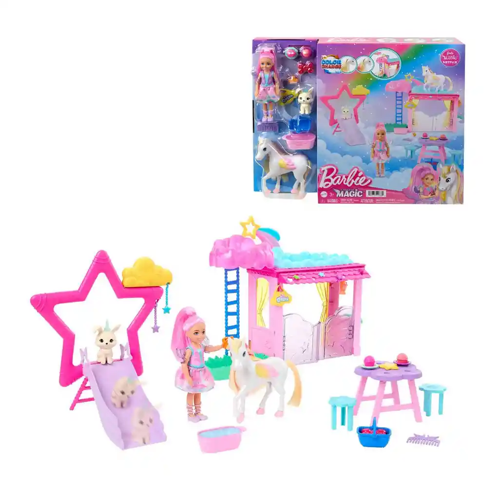 Barbie A Touch Of Magic Set De Juego Chelsea Y Pegaso