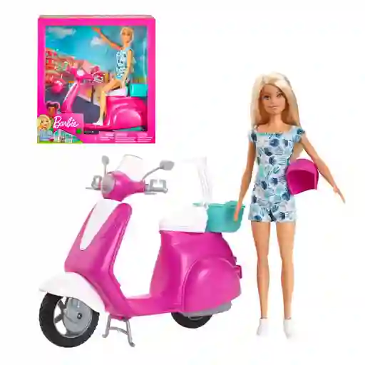 Barbie Vehículo Para Muñecas Motoneta Con Muñeca