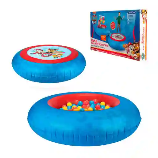 Estacion De Juego 2 En 1 Piscina Y Base Para Saltar De 137 Cms Con 50 Pelotas Paw Patrol