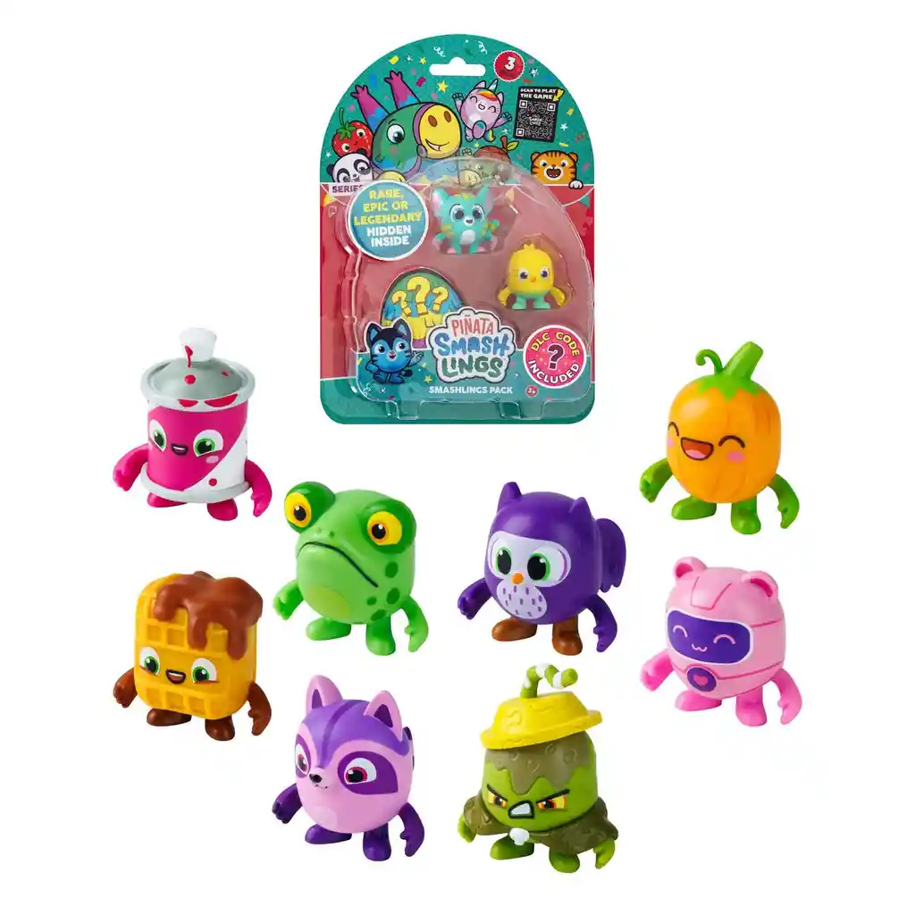 Pack 3 Figuras Piñata Smashlings De 4 Cms