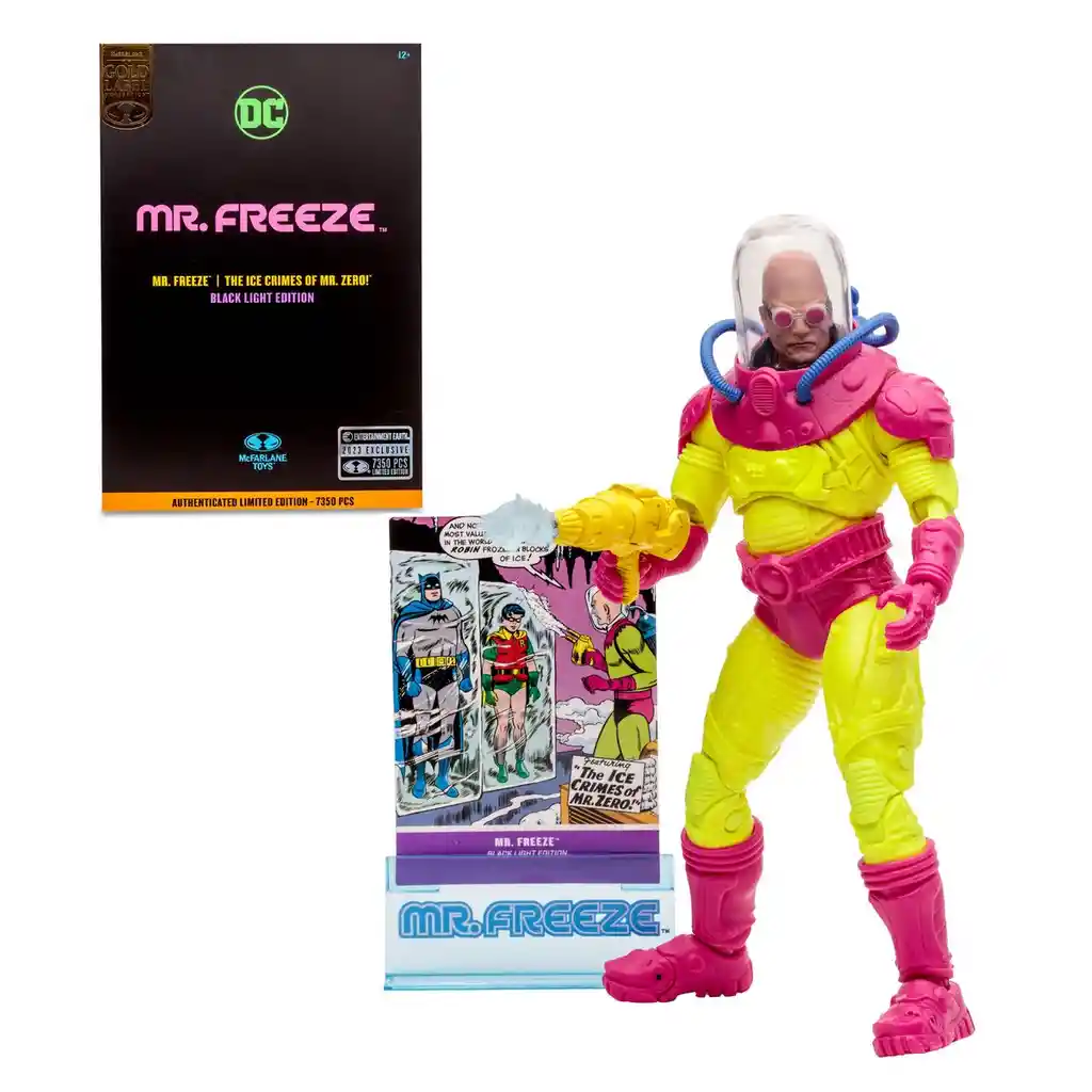 Figura Dc Multiverse 18 Cms Mr Freeze Black Light Gold Label De Mc Farlane