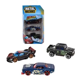 Pack 3 Autos Cambia Color Metal Machines