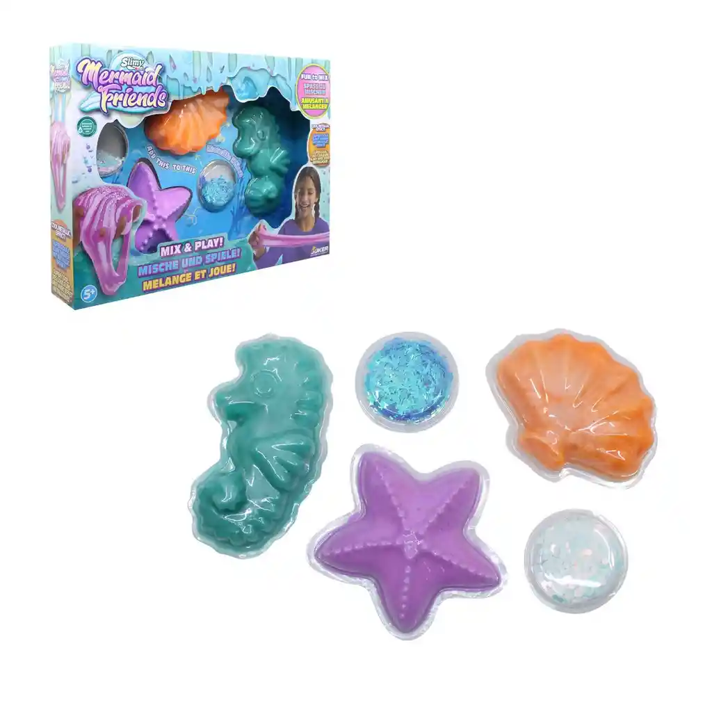 Pack Slime Sirenas Amigas Con Formula Original Slimy