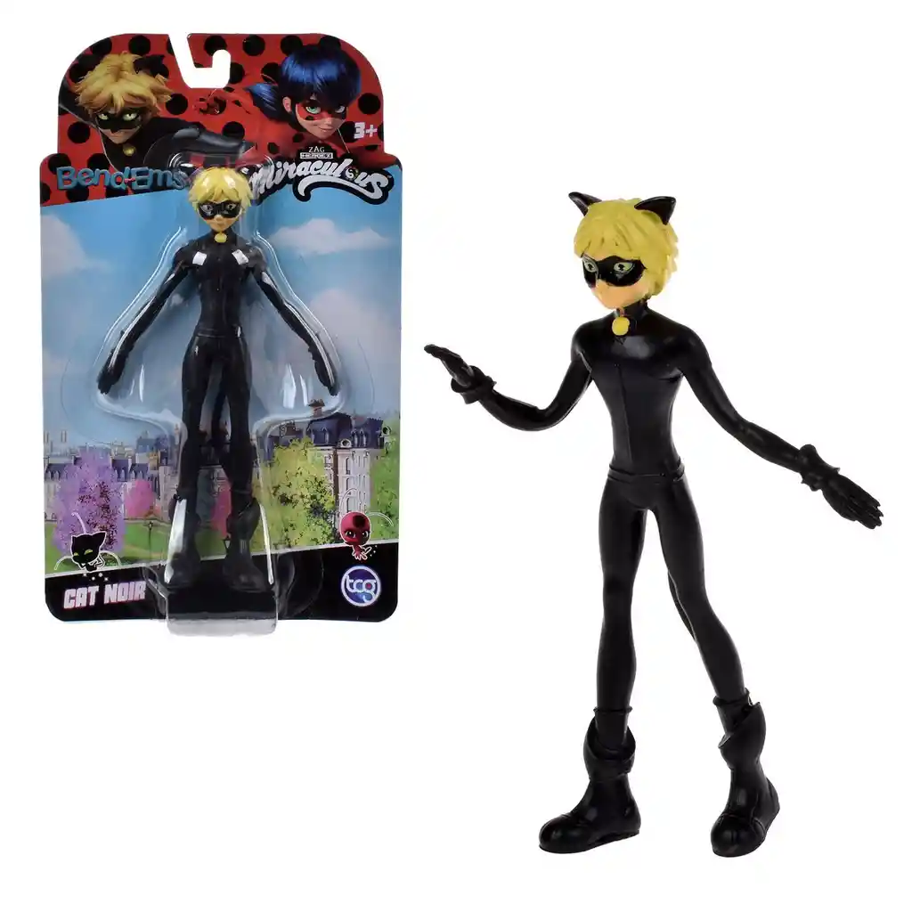 Figura 13 Cms De Goma Flexible Miraculous - Cat Noir