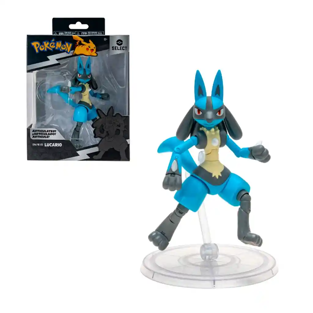 Figura Super Articulada De 15 Cms Pokemon - Lucario